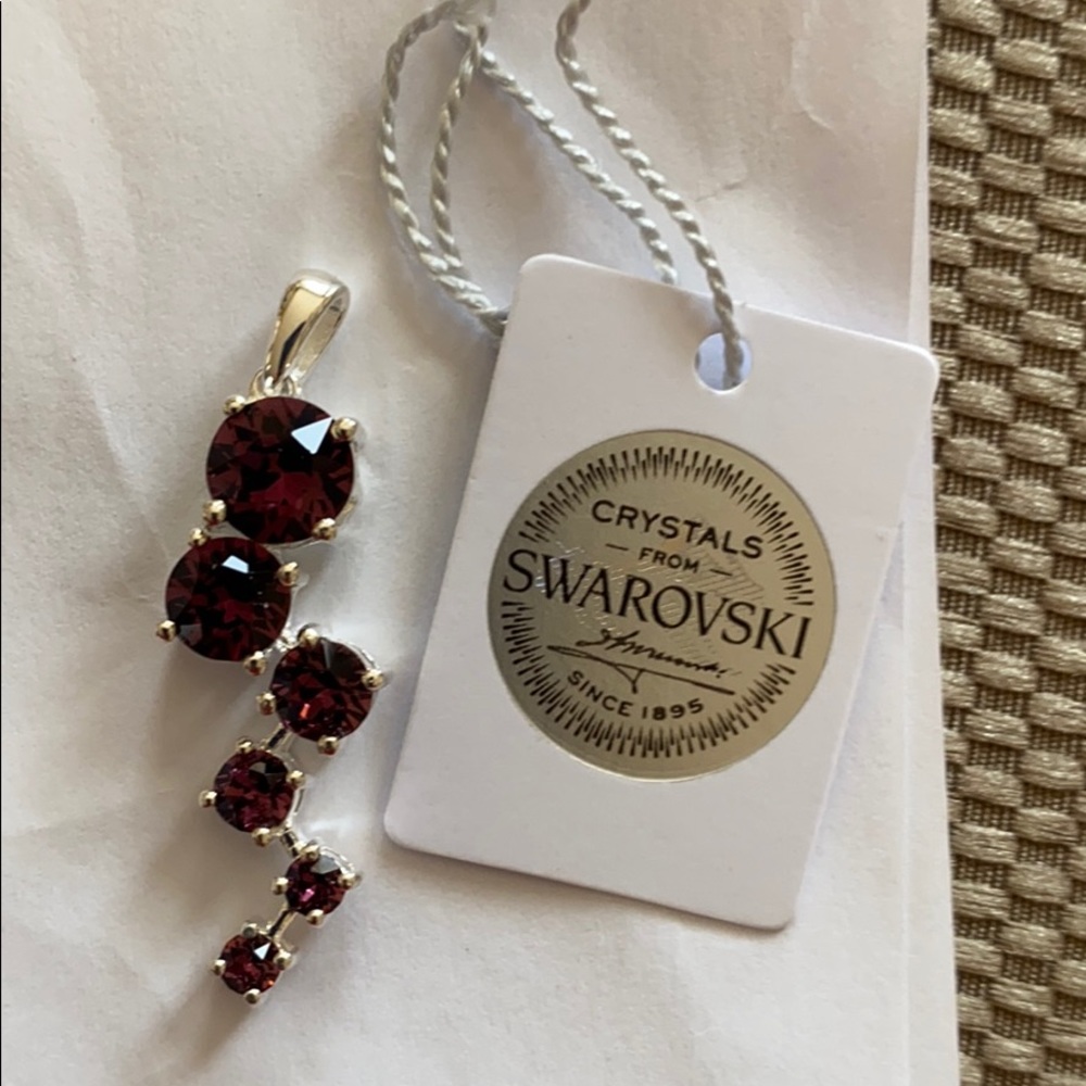 Swarovski amethyst pendant in platinum over sterli